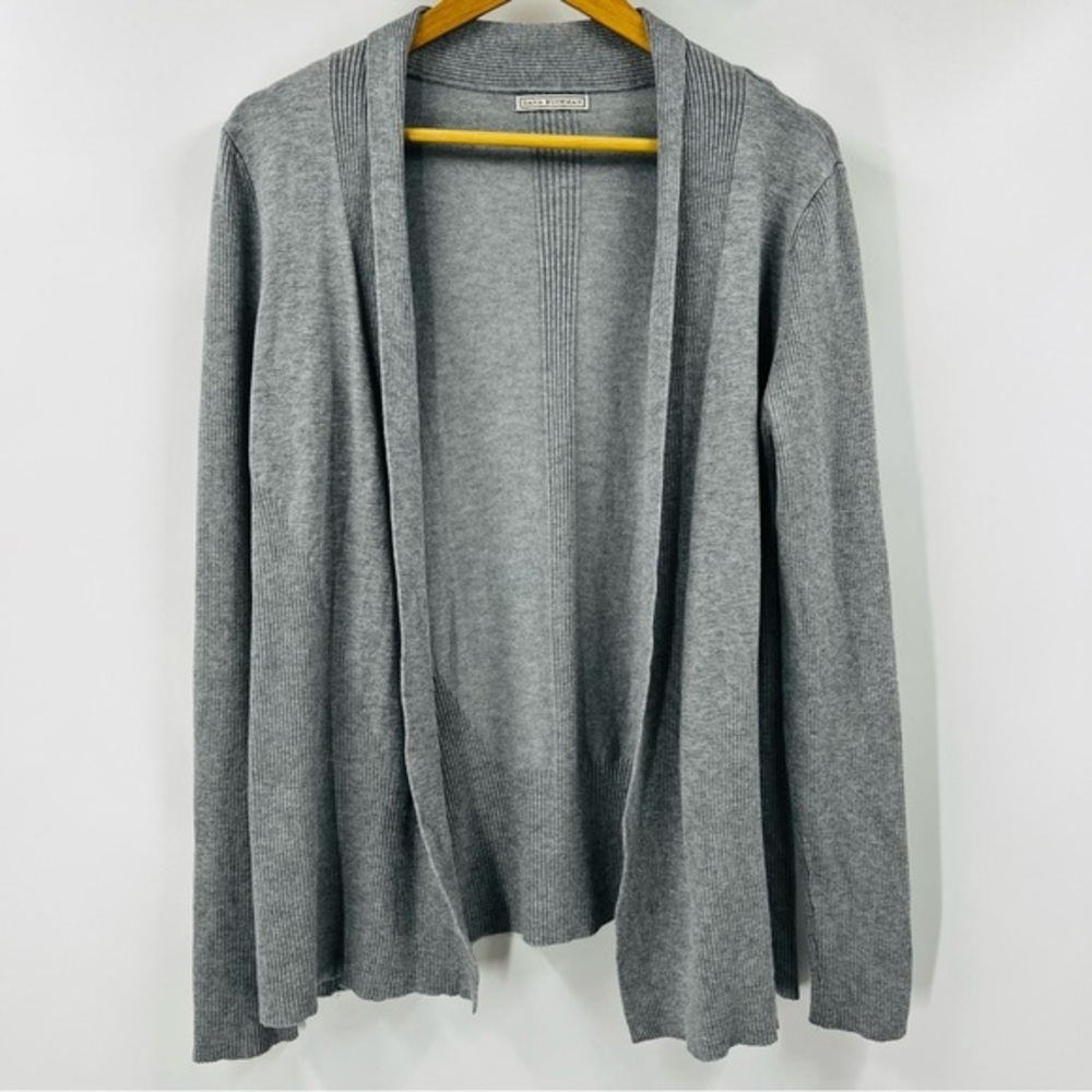 Dana Buchman Cable Knit Gray Women's Cardigan Teacher Work Sweater‎ Size Medium